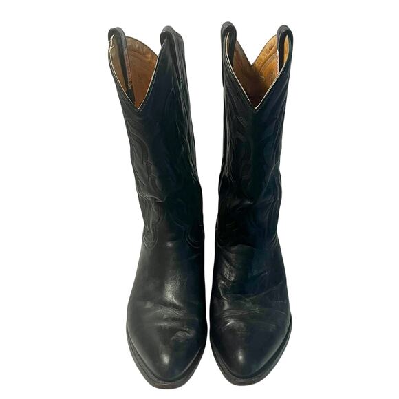 Rudel Black Leather Pointed Toe Embroidered Western Boots Men’s Size 10 - Picture 1 of 10